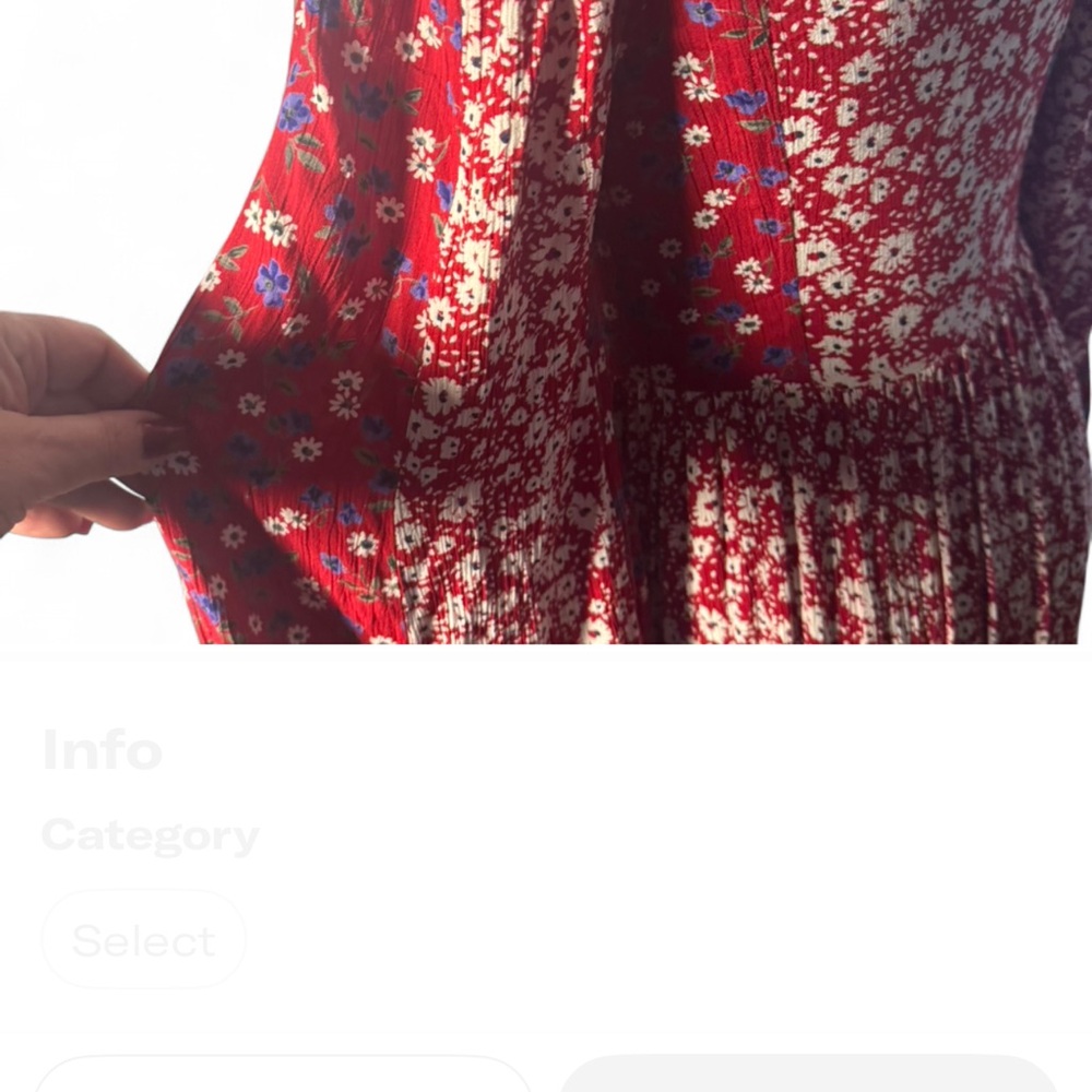 ASOS Red Floral Long Sleeve Dress - Picture 10 of 11